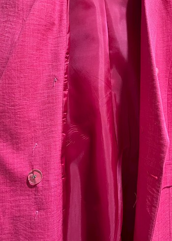 Pembe Düğmeli Kadın Blazer Ceket - Görsel 3