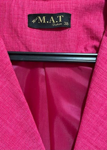 Pembe Düğmeli Kadın Blazer Ceket - Görsel 2