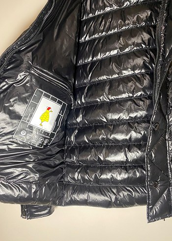 Lufian gri kürk detaylı parlak mont - Görsel 5