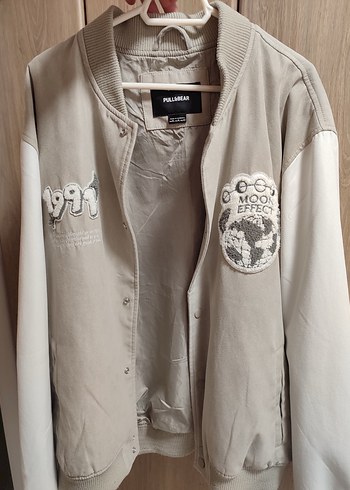 Bej Süet Baskılı PULL&BEAR Erkek Ceket - Görsel 2