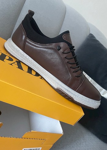 SPAD Erkek Kahverengi Deri Günlük Ayakkabı - Görsel 2