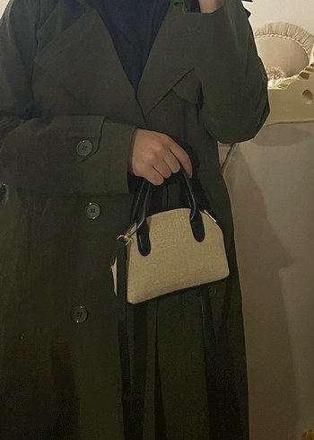 Kemerli Haki Midi Trençkot - Görsel 2