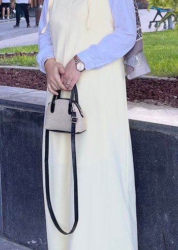 Sarı Uzun Askısız Drapeli Elbise - Görsel 2