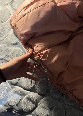 BERSHKA Pembe Fermuarlı Kadın Kışlık Mont - Görsel 3