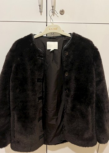 H&M Siyah Pelus Kisa Ceket