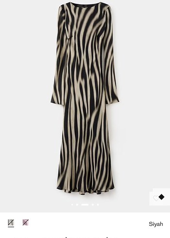 Mango Zebra Desenli Uzun Elbise