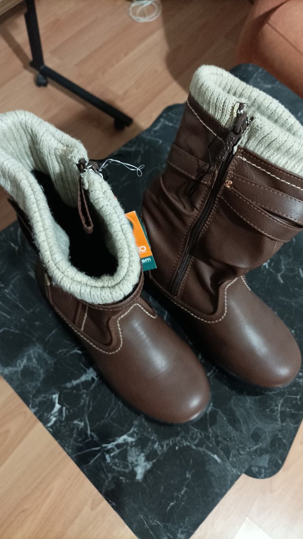 Kadın Kahverengi Deri Tokalı Bot - Görsel 3