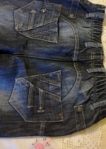 Erkek çocuk Koyu Mavi Street Style Denim Pantolon - Görsel 5