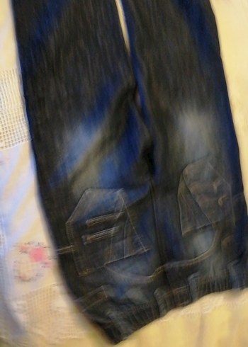 Erkek çocuk Koyu Mavi Street Style Denim Pantolon - Görsel 4