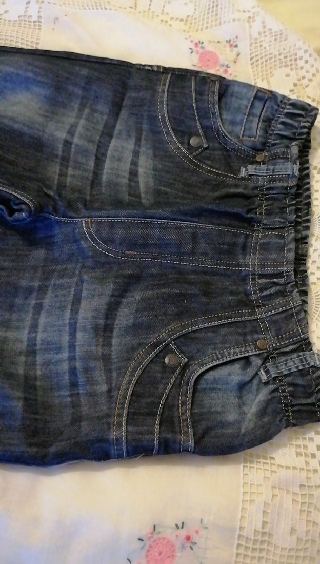 Erkek çocuk Koyu Mavi Street Style Denim Pantolon - Görsel 2