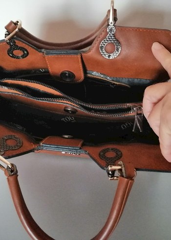 Kahverengi Deri Kadın Çanta - Görsel 4