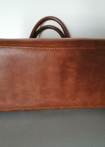 Kahverengi Deri Kadın Çanta - Görsel 5