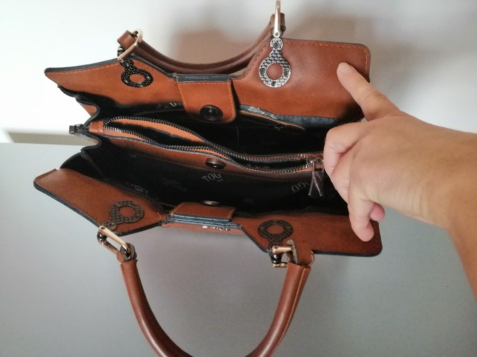 Kahverengi Deri Kadın Çanta - Görsel 4