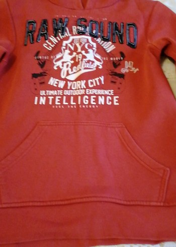 Erkek Çocuk Kapüşonlu Kırmızı Sweatshirt - Görsel 8