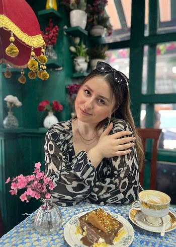 V Yaka Desenli mini Bohem Elbise - Görsel 4