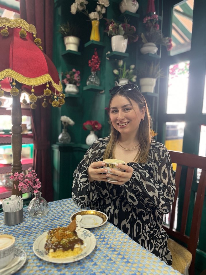 V Yaka Desenli mini Bohem Elbise - Görsel 2