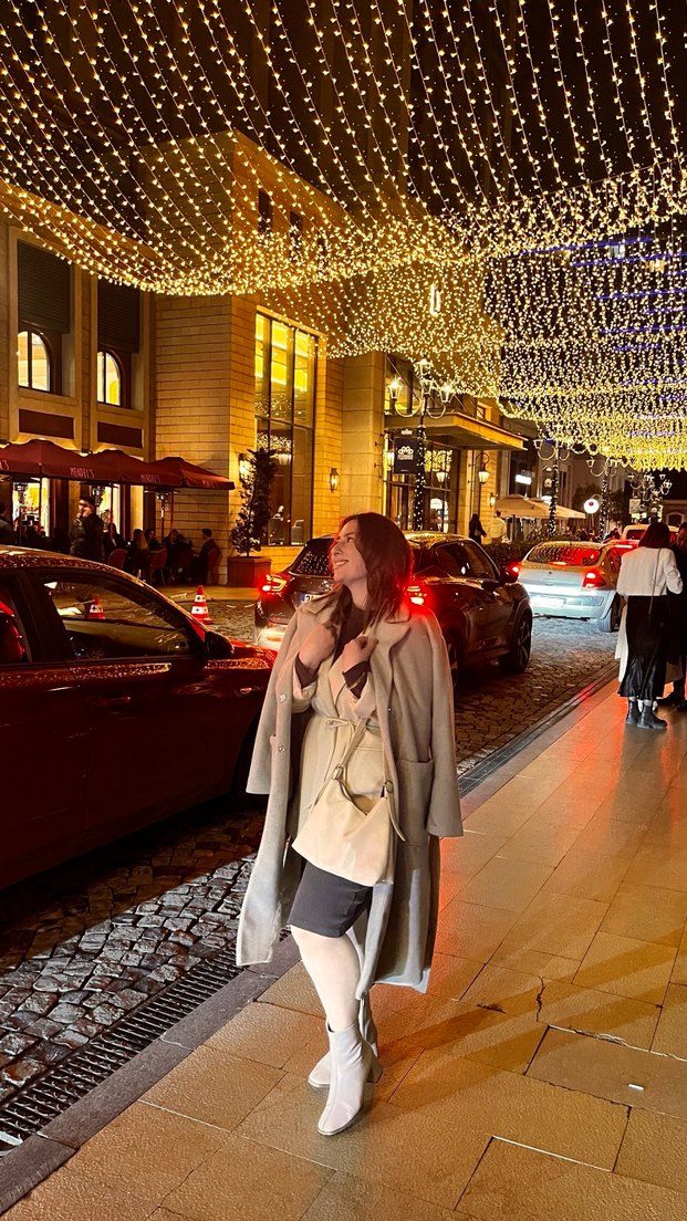 Bej Kemerli Midi Kadın Blazer Ceket - Görsel 3