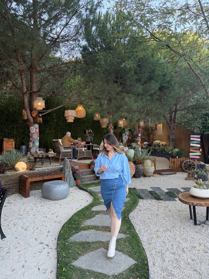 Mavi Midi Kadın Gömlek - Görsel 3