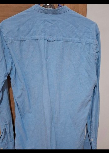 Mavi Denim Düğmeli Erkek Gömlek - Görsel 2