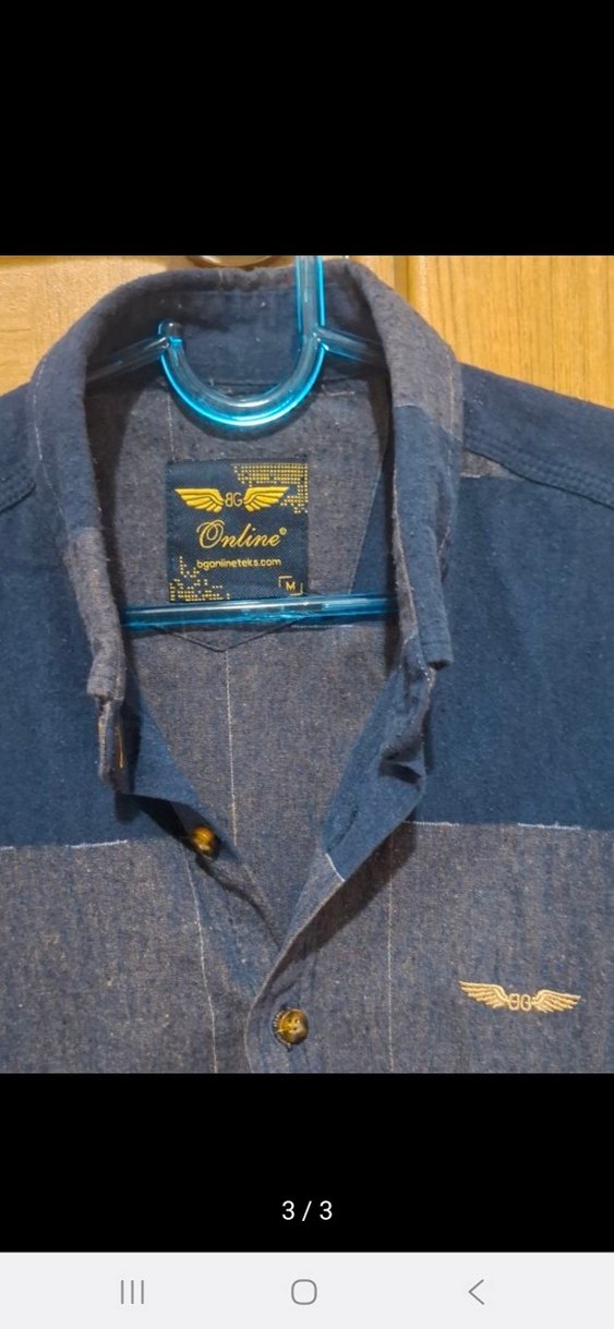 Erkek Lacivert Denim Gömlek - Görsel 3