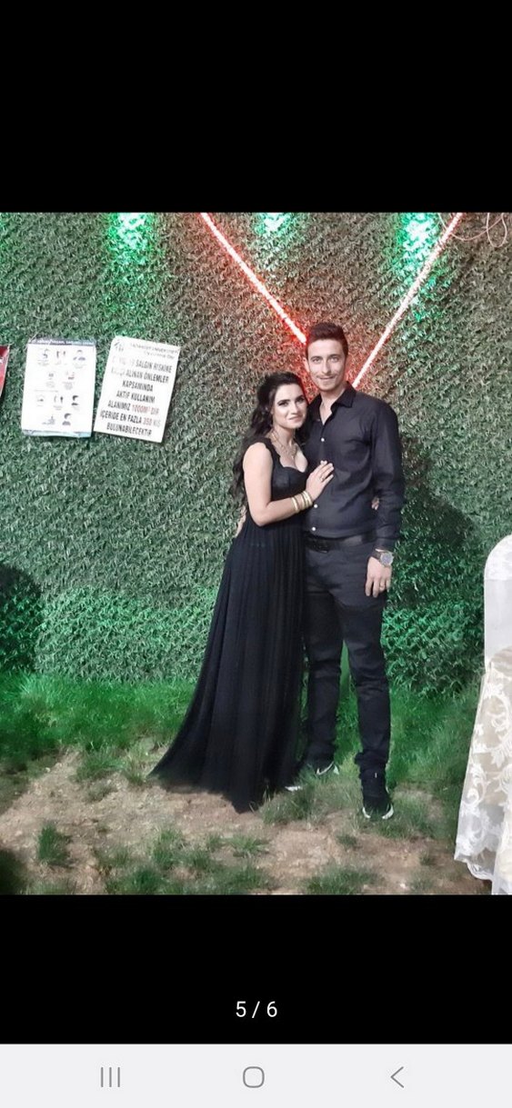 Dantel Detaylı Siyah Uzun Kadın Abiye Elbise - Görsel 5