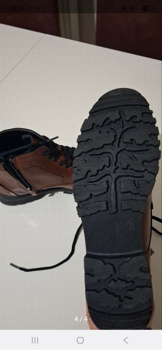 Kahverengi Deri Erkek Biker Bot - Görsel 3