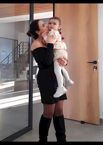 Tek Omuzlu Siyah Mini Elbise - Görsel 3