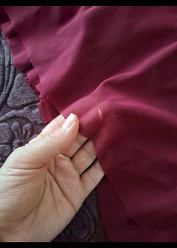 Bordo Drapeli Uzun Straplez Abiye Elbise - Görsel 4