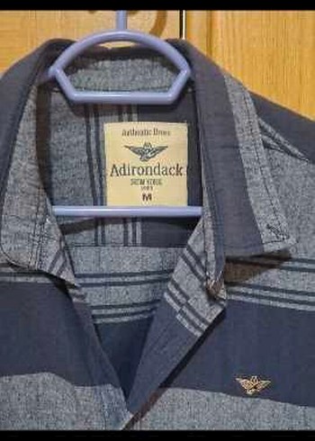 Erkek Mavi Gri Çizgili Denim Gömlek - Görsel 3