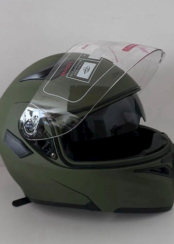 JK-902 Mat Yeşil Çene Açılır Kask - L - Görsel 2
