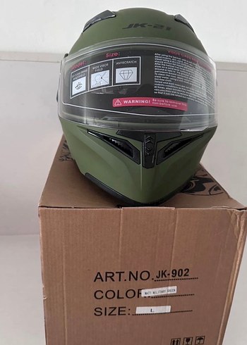 JK-902 Mat Yeşil Çene Açılır Kask - L - Görsel 6