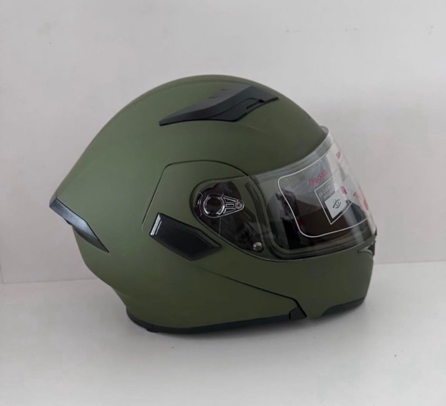 JK-902 Mat Yeşil Çene Açılır Kask - L - Görsel 3
