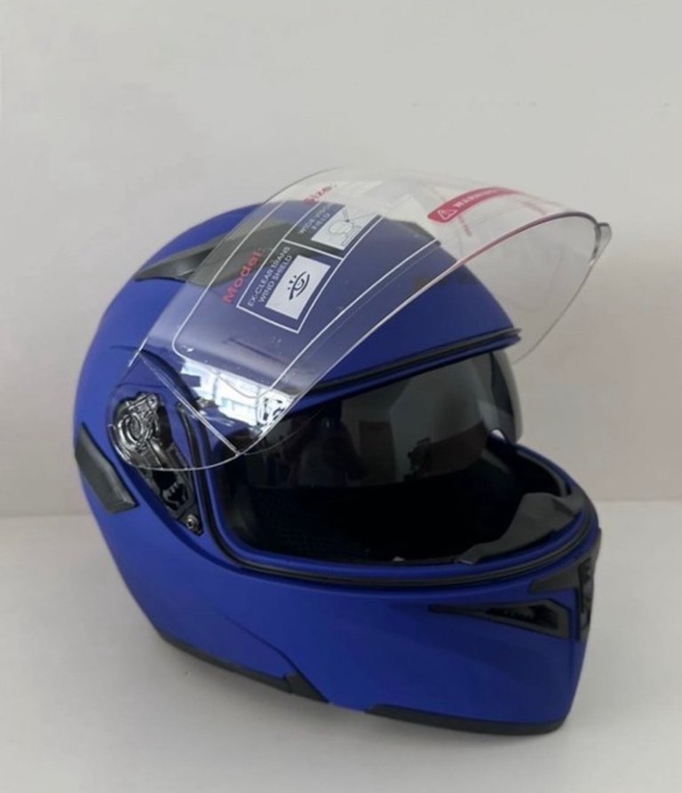 JK-902 Mat Mavi Çene Açılır Kask - L - Görsel 2