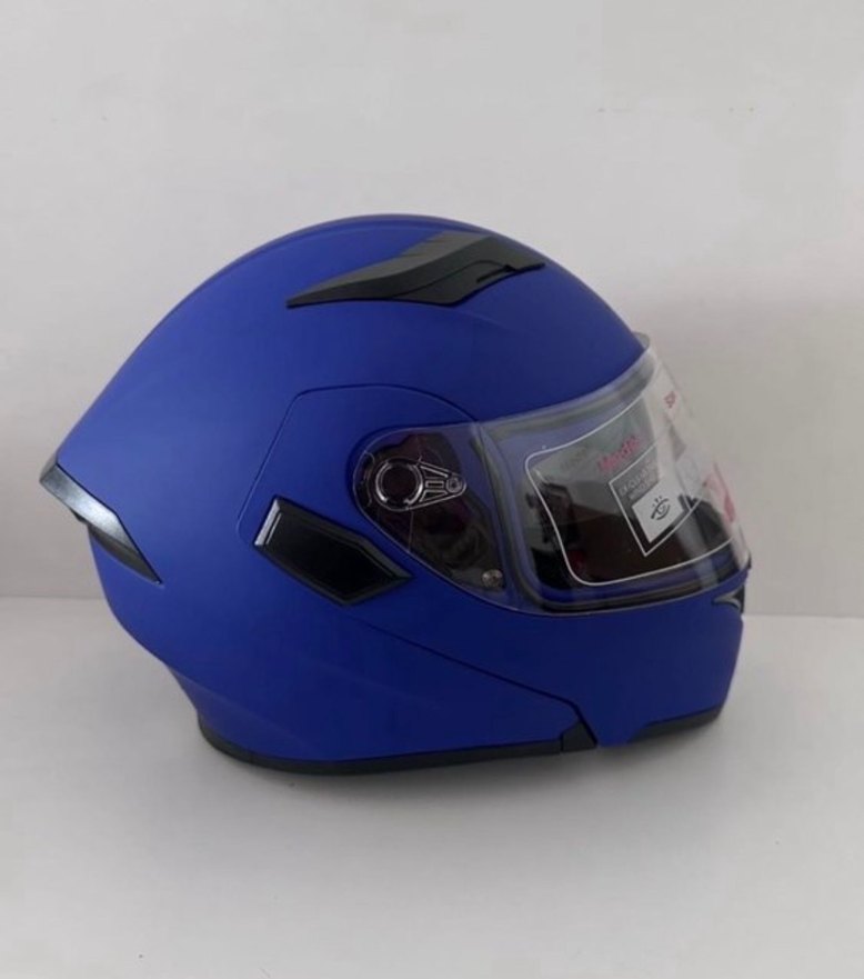 JK-902 Mat Mavi Çene Açılır Kask - L - Görsel 3