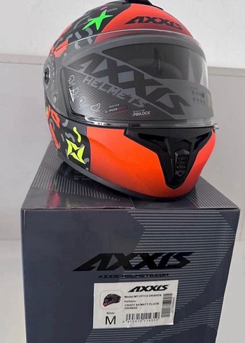 Axxis Crazy Orange Kapalı Kask - M - Görsel 7
