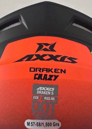 Axxis Crazy Orange Kapalı Kask - M - Görsel 8