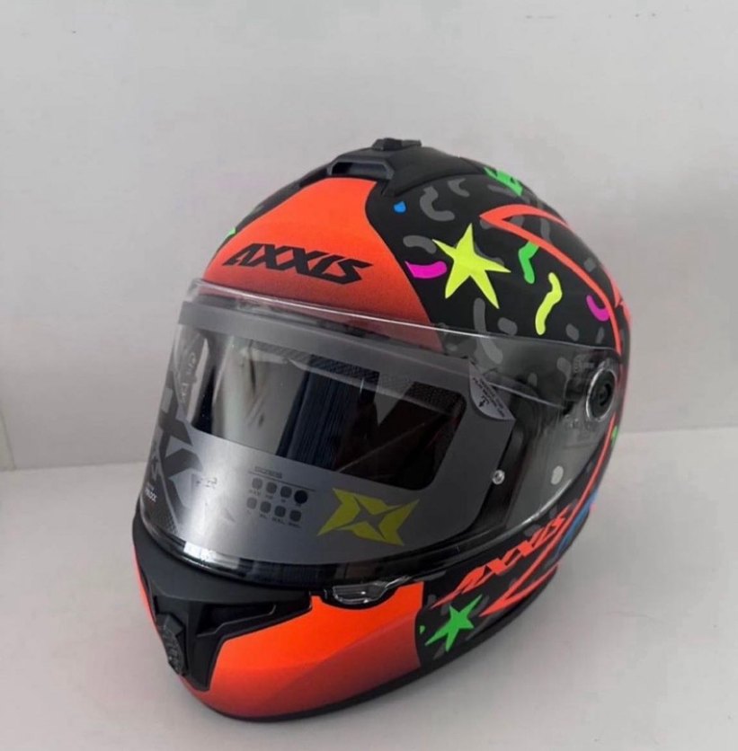 Axxis Crazy Orange Kapalı Kask - M - Görsel 2