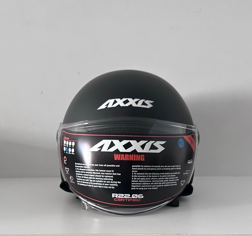 Axxis Square S Mat Siyah Yarım Kask - XL - Görsel 4