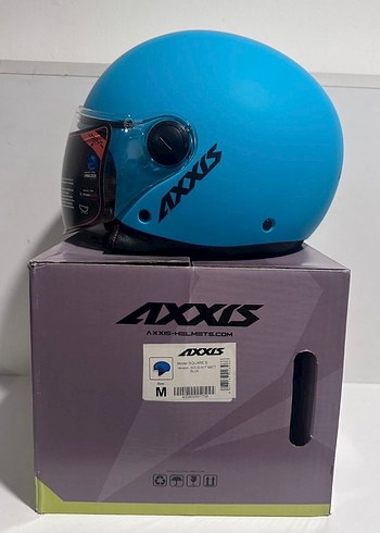 Axxis Square S Mat Blue Yarım Kask - M - Görsel 6