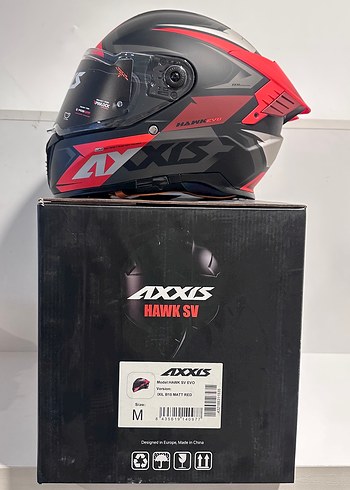 Axxis Hawk SV Ixil Mat Red Kapalı Kask - M - Görsel 9