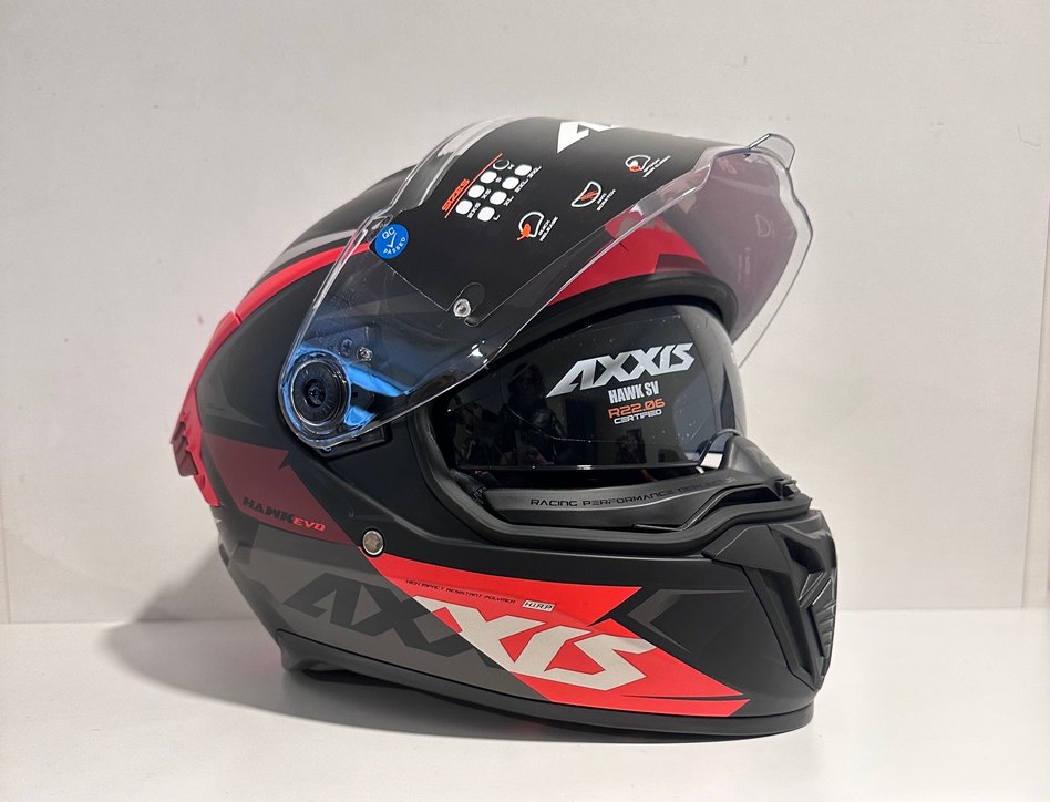 Axxis Hawk SV Ixil Mat Red Kapalı Kask - M - Görsel 4