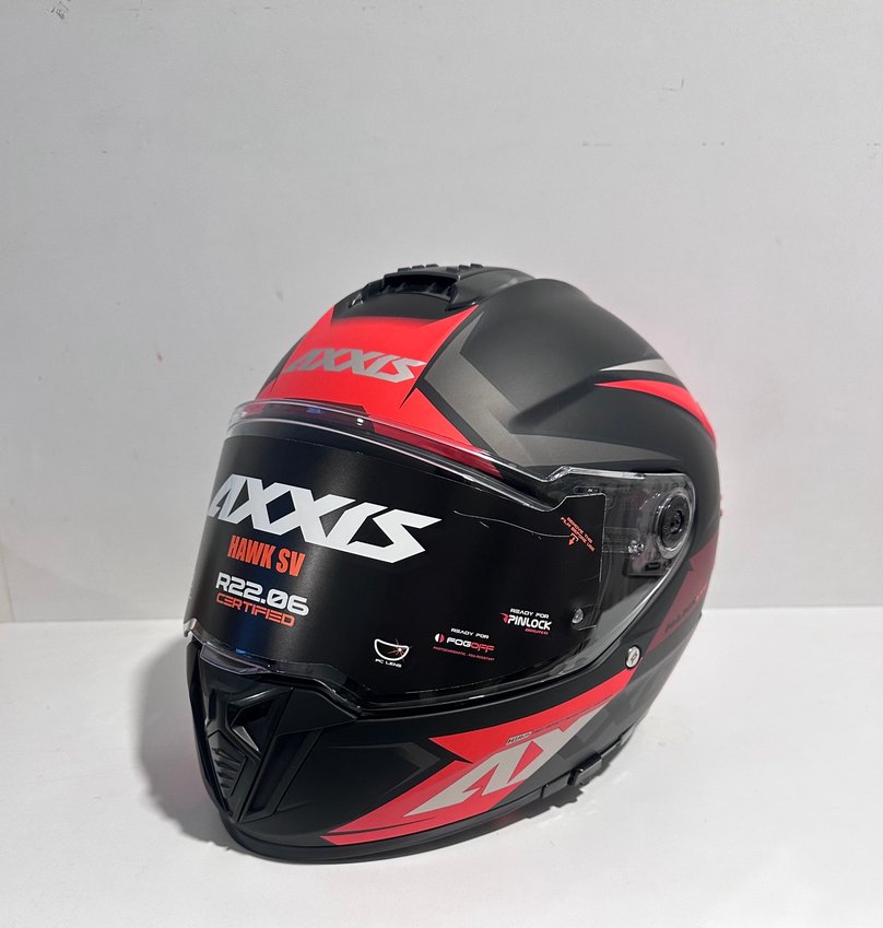 Axxis Hawk SV Ixil Mat Red Kapalı Kask - M - Görsel 2