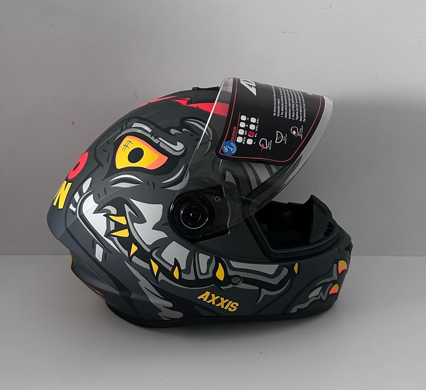 Axxis Draken S Dinotoon Mat Red Kapalı Kask - XL - Görsel 4