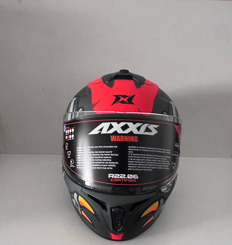 Axxis Draken S Dinotoon Mat Red Kapalı Kask - XL - Görsel 3