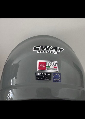 Sway SW 765 Gloss Grey Yarım Kask - XXL - Görsel 5
