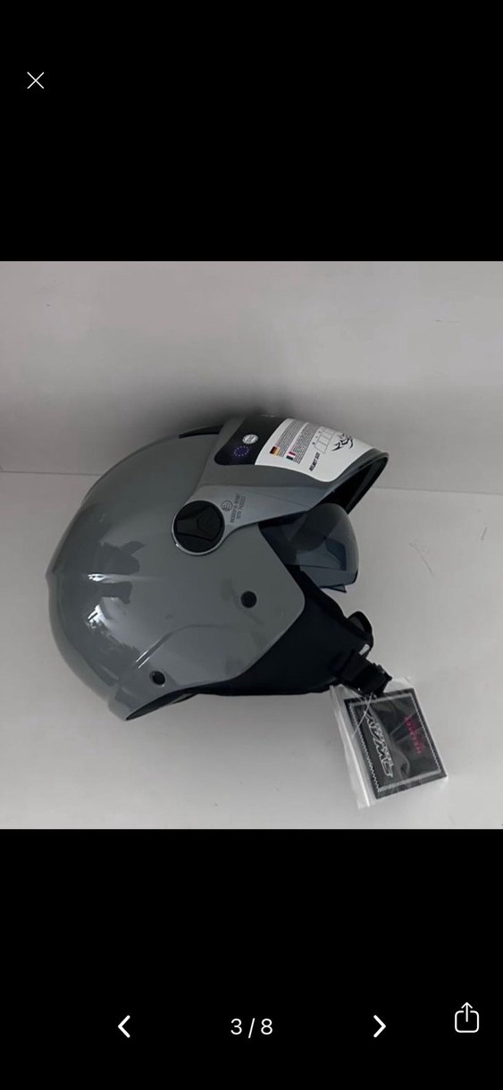 Sway SW 765 Gloss Grey Yarım Kask - XXL - Görsel 2