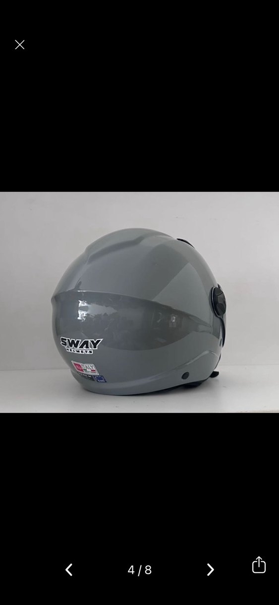 Sway SW 765 Gloss Grey Yarım Kask - XXL - Görsel 3