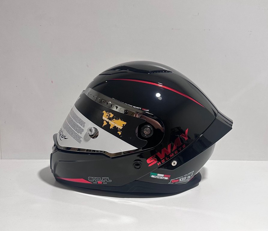 Sway SW 850 Black Red Kapalı Kask - L - Görsel 2