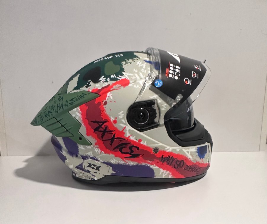 Axxis Hawk SV Evo Sick Joke Gray Kapalı Kask - XL - Görsel 4