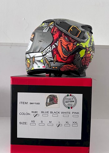 Sway SW 820 Hellboy Kapalı Kask - L - Görsel 10